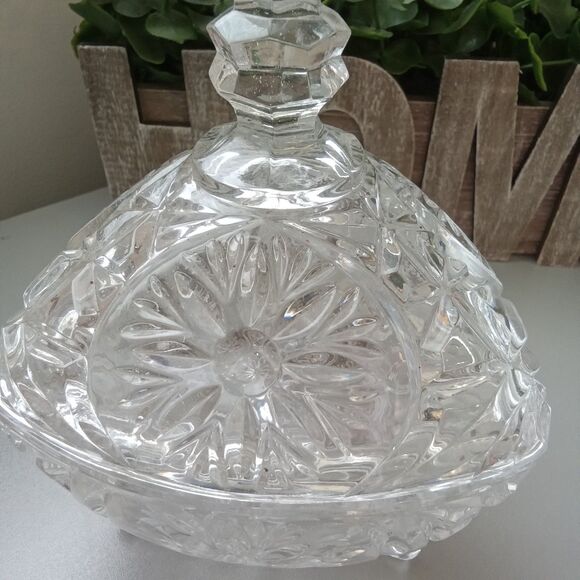 Vtg. Bleikristall Anna Hutte Footed 24% Lead Crystal‎ Covered Candy Dish Germany - Picture 5 of 11